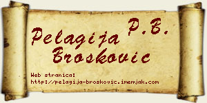 Pelagija Brošković vizit kartica